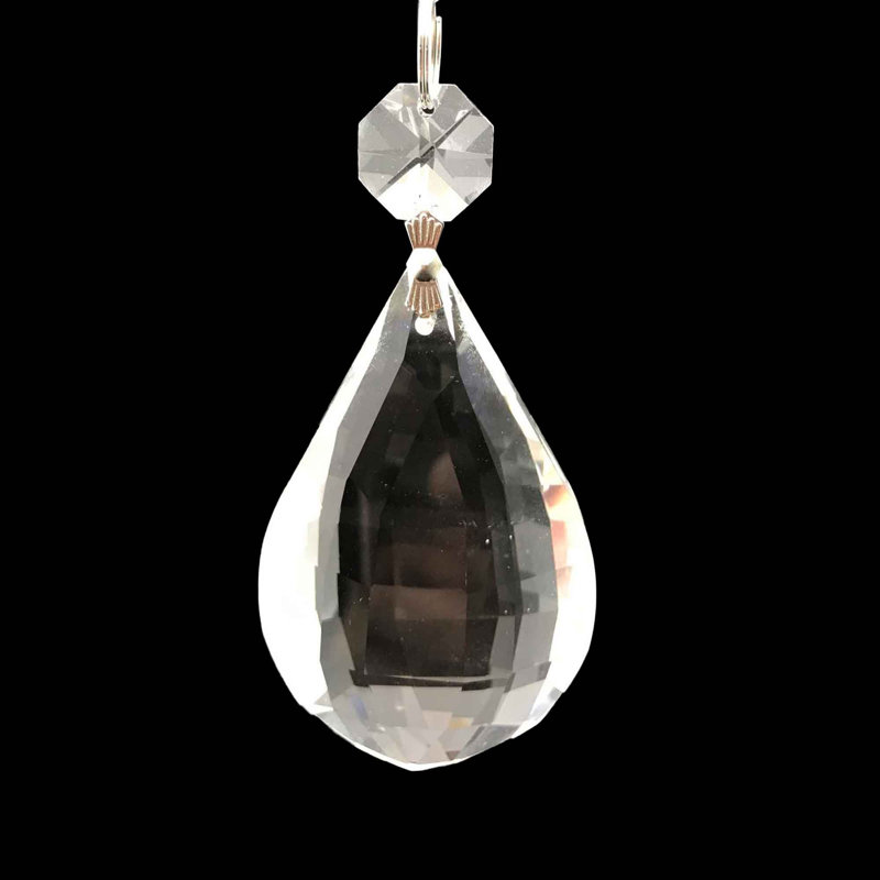 Ornement en forme de poire en forme de poire en cristal (ensemble de 12), Transparent