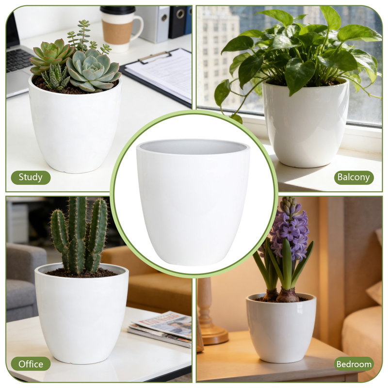 Ensemble de 2 pots de fleurs de 21 po de hauteur pour plante d'intérieur et d'extérieur, H 11,81 po x l 11,81 po x P 11,81 po