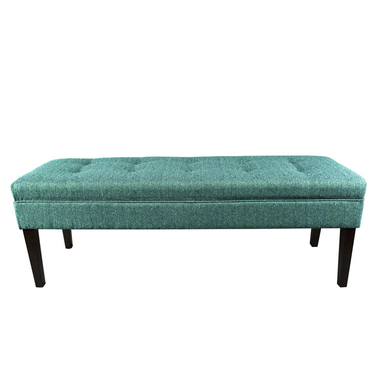 Amora Polyester Blend Upholstered Bench, Teal