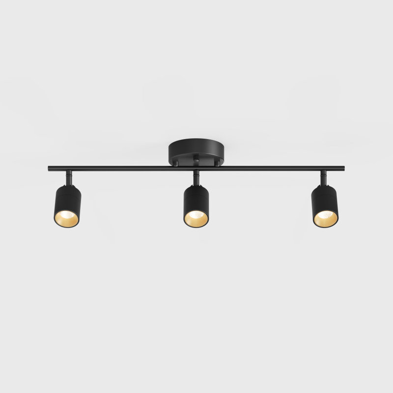 Shura 3-Light Integrated LED Track Light with Rotatable Heads, 2 ft. Fixed Track Lighting Kit, 3000k, 1470 Lumens, Black