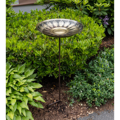 African Daisy Birdbath with Stake