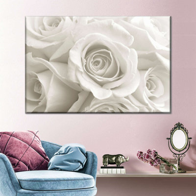 " Pure White Roses Canvas Print "