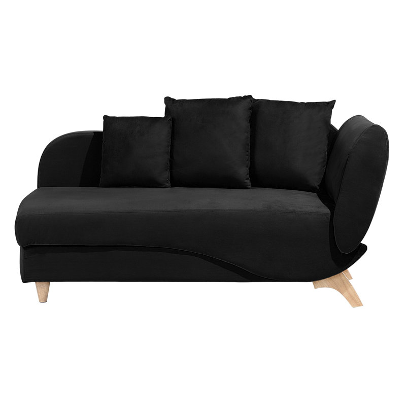 Chaz Upholstered Chaise Lounge, Black