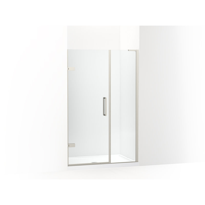 Composed 4646-3/4-In W X 71-1/2-In H Frameless Pivot Shower Door With 3/8-In Crystal Clear Glass And Back-To-Back Vertical Door Pulls