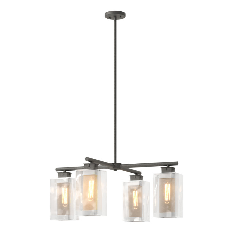 Polaris 4 - Light Outdoor Chandelier, Coastal Silver, Natural Iron