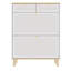Armoire décorative, armoire à chaussures avec 2 portes rabattables et 2 tiroirs, armoire à chaussures étroite