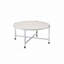Table basse robuste à structure métallique ronde avec plateau en bois exquis pour une vie élégante