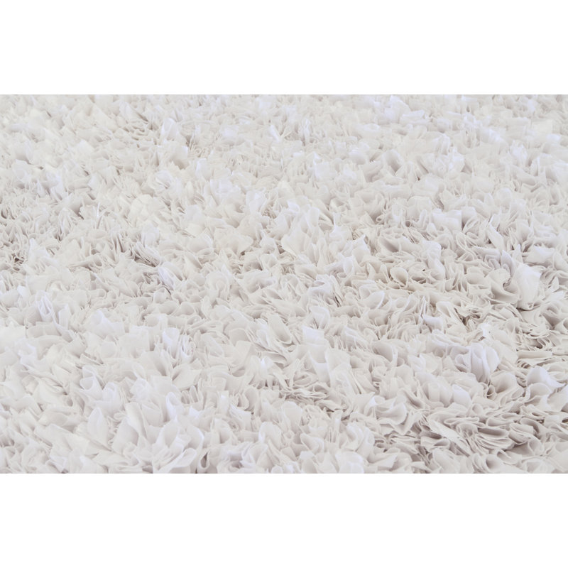 Tapis blanc à poils longs Arrisson, 3 pi 6 po x 5 pi 6 po