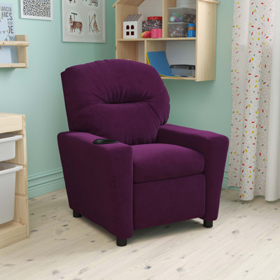 Contemporary Kids Recliner with Cup Holder