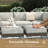  7-Piece Outdoor Modular Wicker Sectional Sofa with Fire Pit Table, Patio Furniture Conversation Set with Deep Seating and Thick Cushions-1299016212
