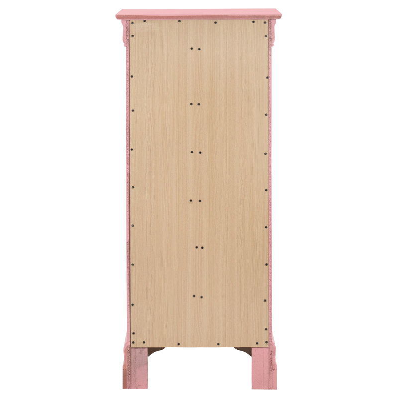 Rangement pour la lingerie de chambre à coucher traditionnelle - Tiroirs à queue d'aronde de couleur rose P 21,91 po x l 15,96 po 49,77 po 16 51