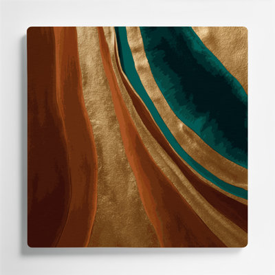 Abstract Color Field 79 Brown Metal Wall Art