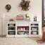 Console multimédia avec grande armoire de rangement, meuble télé multimédia moderne, blanc