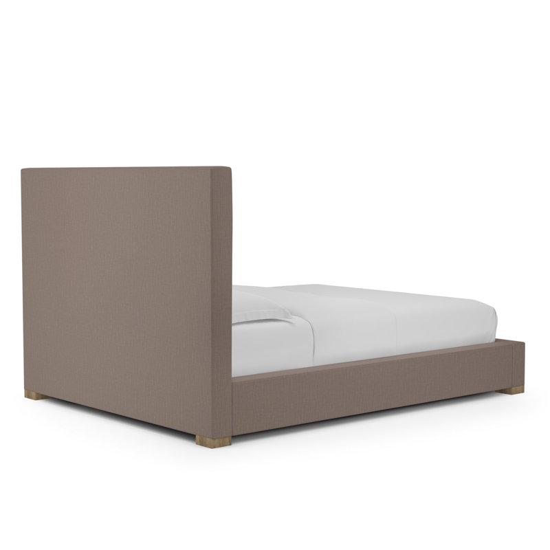 Sloan Upholstered Bed, Weathered, Full, Box Weave Linen Pumice