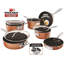 Batterie de cuisine antiadhésive en cuivre 15 pièces 7 po et 10 po Gotham Steel Stackmaster