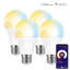 Ampoules intelligentes E26 A19 blanc chaud blanc froid 9 W Fonctionne avec Alexa / Google Home - Paquet de 4