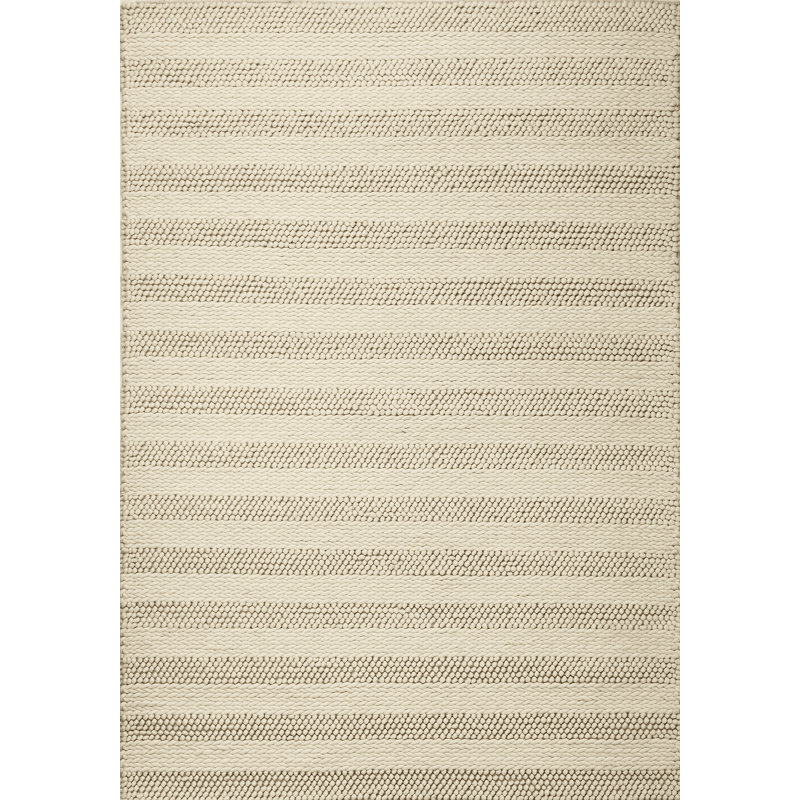 Tapis brun clair fait à la main Mott Street, Rectangle 5 pi x 7 pi