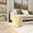 Alīna Leather Handmade Cowhide Living Room Stool with Patchwork Pattern-91585991