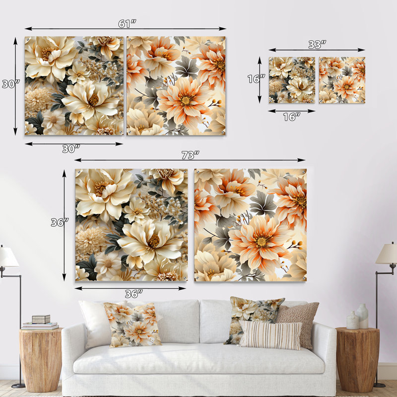 Avignon - ensemble de 2 art mural en verre acrylique, H 30 po x l 61 po