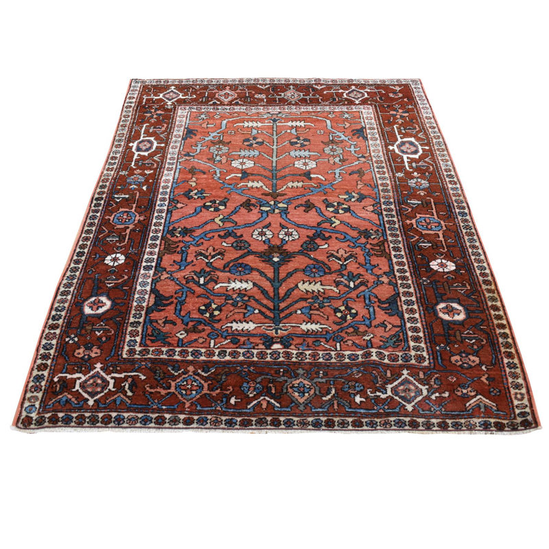 Thyron One-of-a-Kind 4'9" X 6'1" 1910s Wool Area Rug Red