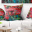 Dessin en acrylique de coquelicots rouges - coussin à imprimé floral-29597643-29597647