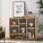 Open Wooden Open Shelf Bookcase, Freestanding Display Storage Cabinet With 7 Cube-1728462133