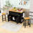48inch Kitchen Island with 2 Bar Stools, Storage Rack and Drawers-1449134480