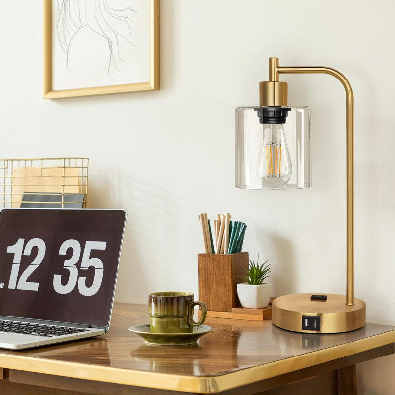 Lampe arquée en métal Lexani USB, Gold