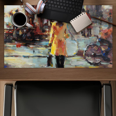 Walking in Paris - Red Contemporary Gaming Mat Decor