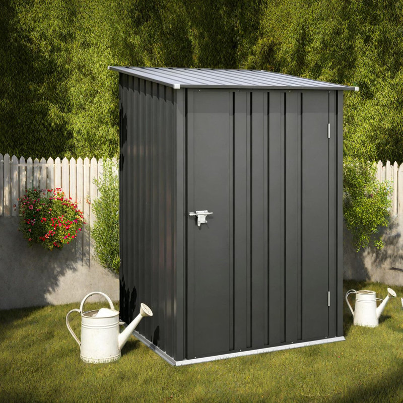 Lockable Storage Sheds, Galvanized Steel Compact Modern Outdoor Shed