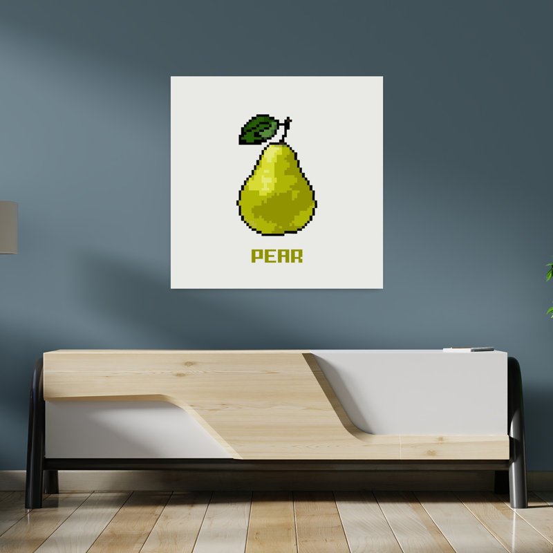 Art mural contemporain vert poire verte, H 36 po x l 36 po