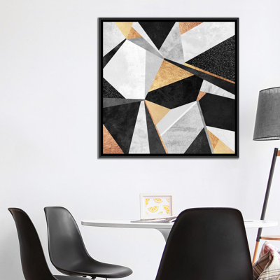 Géométrie, impression sur toile en or