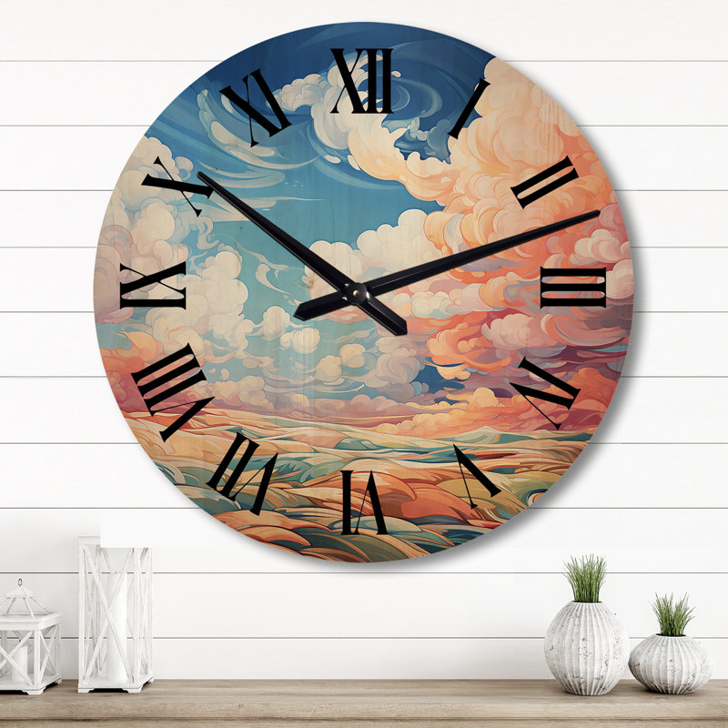 Horloge murale Clouds Skys Canvas VI - Paysages, Grand