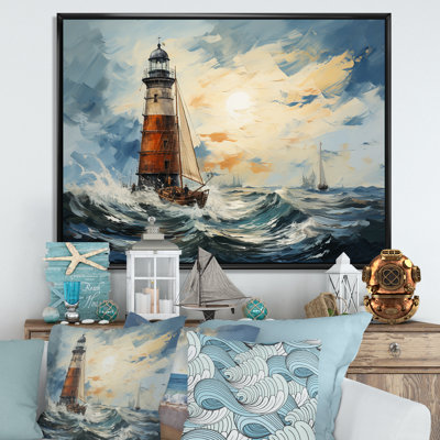 Phare, mer orageuse 2 - Art mural phares