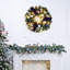 Couronne de Noël pré-illuminée de 45 cm avec 15 lumières DEL – Décor de porte d'hiver bleu et argent