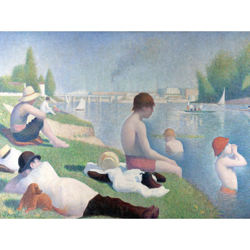 Bathers At Asnieres (Detail) by Georges Seurat - Wrapped Canvas Painting, 60cm H x 80cm W x 4cm D