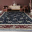 Tapis bleu marine et rouge noué à la main de haute qualité
