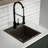 Quartz Top Mount Sinks 15.75'' L Single Bowl Kitchen Sink-100847442