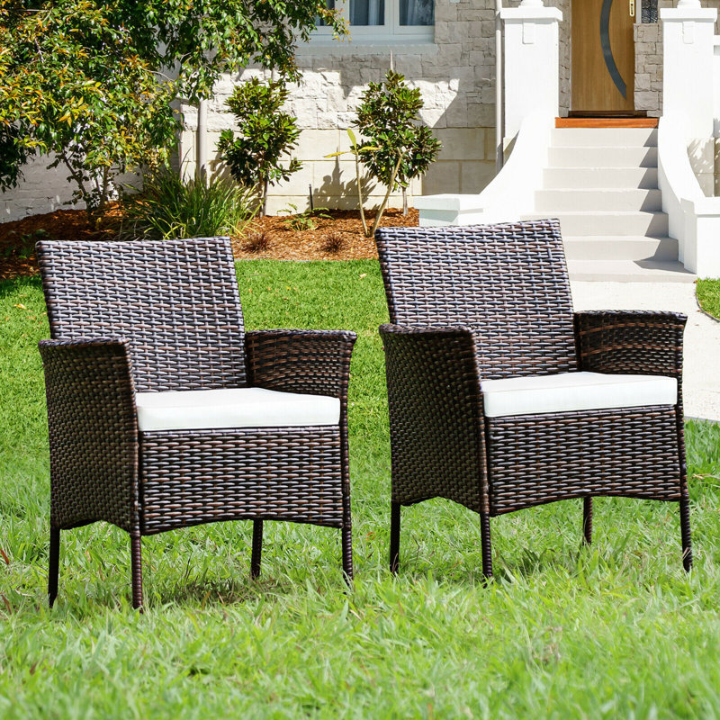 Chaise de patio avec coussins Vivelle, Brun