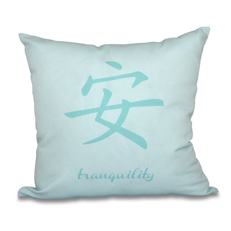 Housse de coussin carré et insert A Way with Words Tranquility, 20 po x 20 po, Aigue-marine