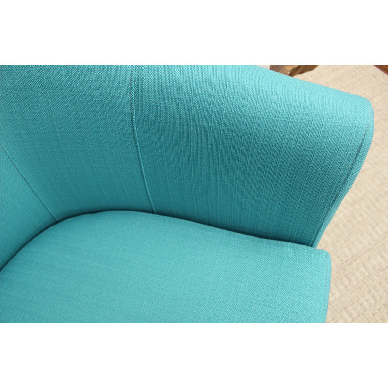 Fauteuil demi-tonneau l 31,5 po Kronos, Tissage Klein Peacock, Noir