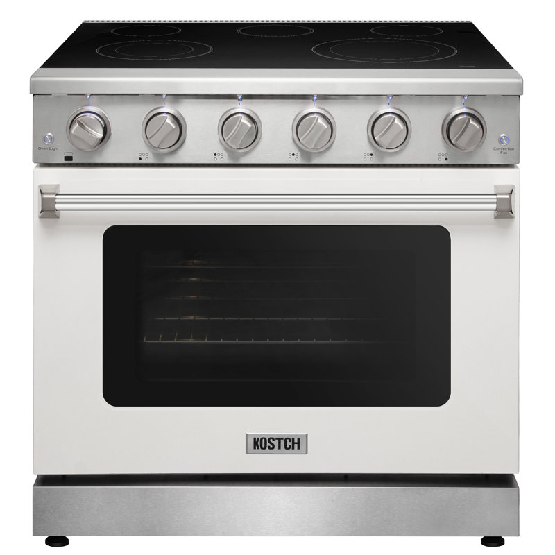 KOSTCH 36" 6 Cubic Feet Electric Freestanding Convection Range Electric stove, White