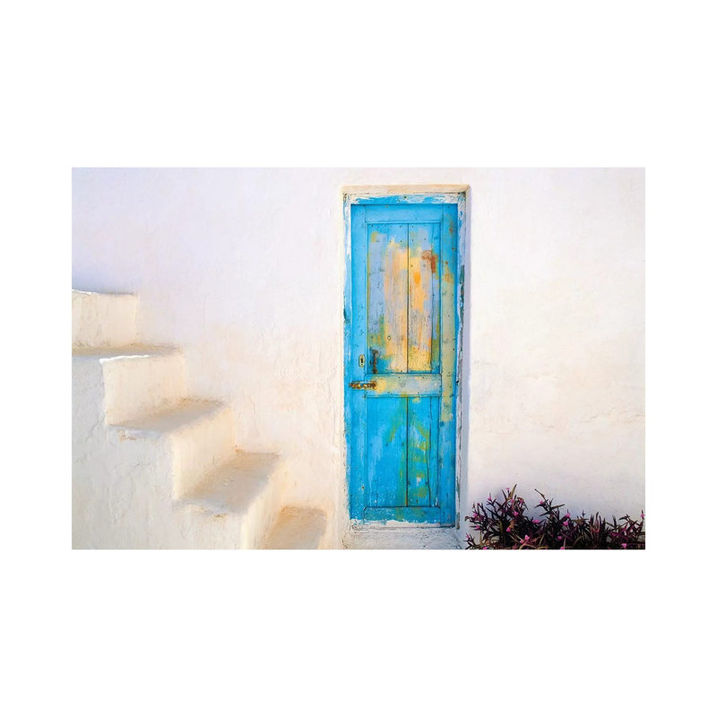 Greece, Nissyros. Weathered Door And Stairway. by Jaynes Gallery - Wrapped Canvas Gallery-Wrapped Canvas Giclée