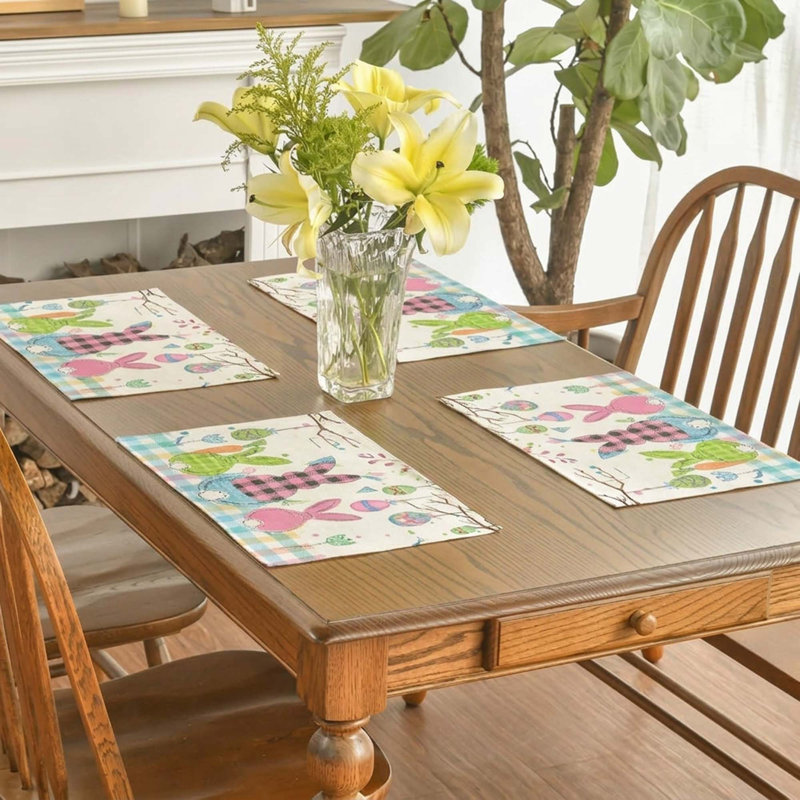 Ensemble de 4 napperons de printemps Buffalo