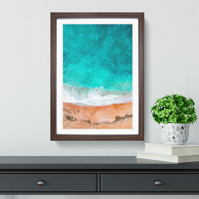 Sydney Australia Beach - Framed Print, 33cm H x 24cm W x 2cm D, Walnut Framed