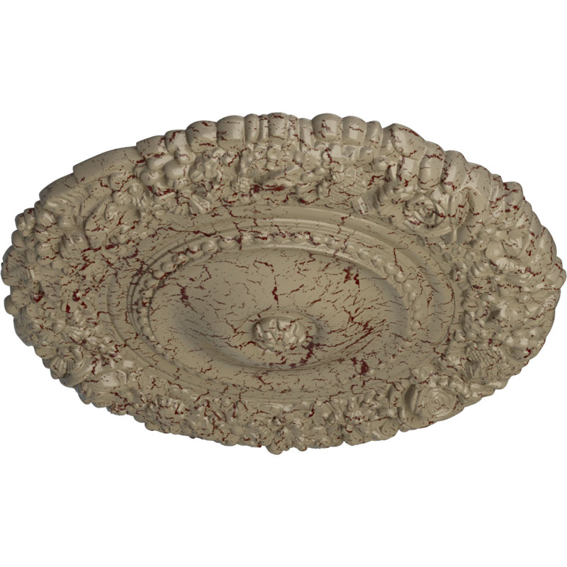 Médaillon de plafond de 21 po x 2 po P de Marseille (convient aux auvents jusqu'à 7 3/8 po), Désert de Gobi craquelé