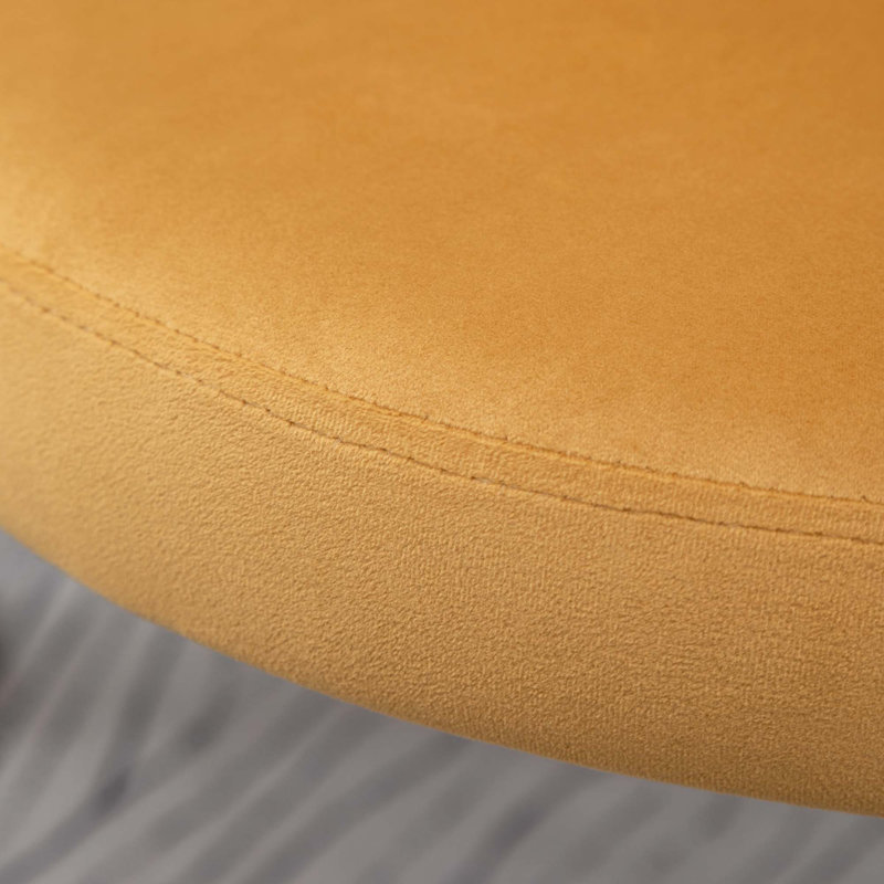 Chaise de salle à manger en velours, Jaune