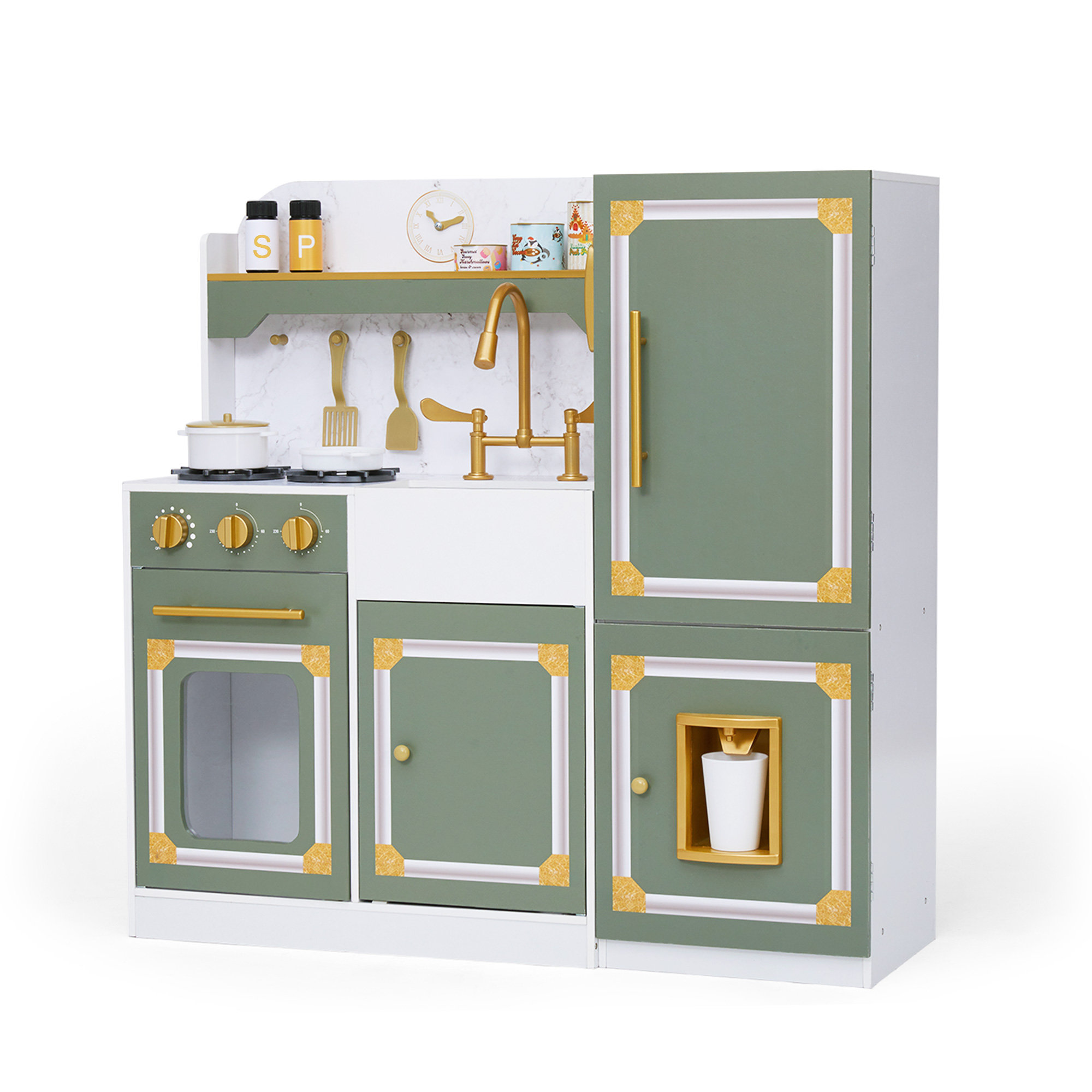 Flash Furniture Children's Wooden Kitchen Set-Stove/Sink/Refrigerator for  Commercial or Home Use