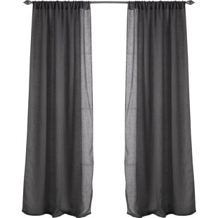 Panneau de rideau simple diaphane avec passe-tringle