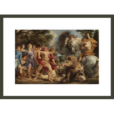 «The Calydonian Boar Hunt» par Peter Paul Rubens, impression giclée encadrée